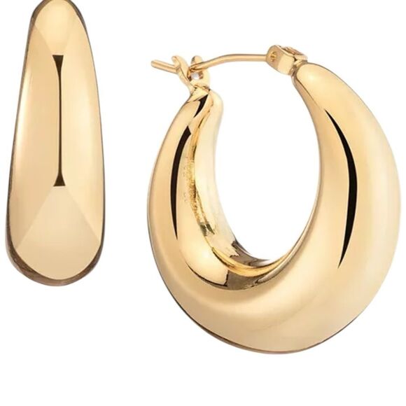 BONHEUR JEWELRY
Large Puffy Hoops - Picture 1 of 3